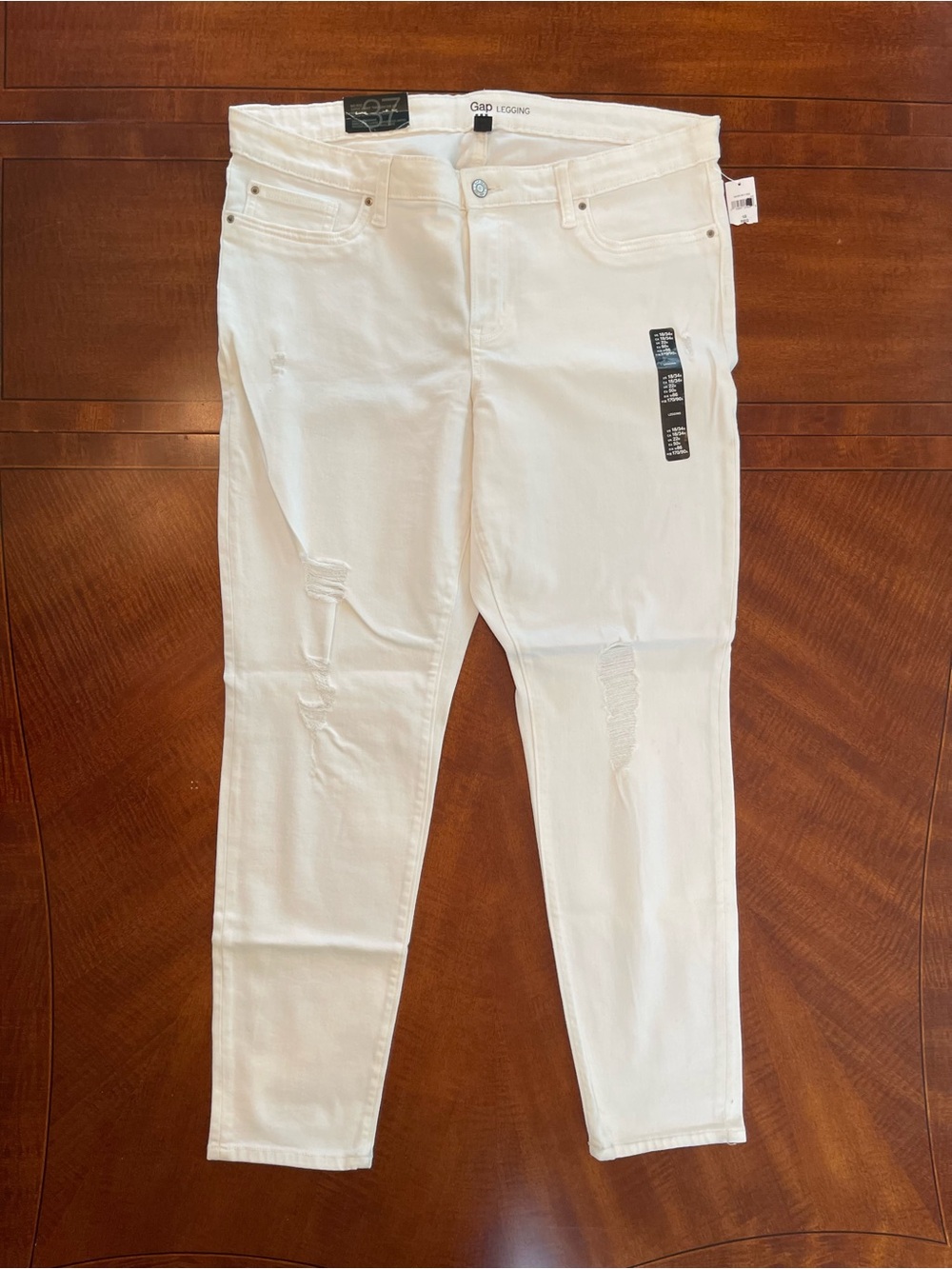 Gap Legging Woman Pants White distressed Sz 18/34r NWT